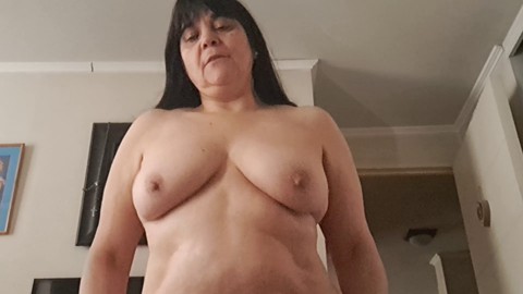 Pleasuring, mature mom, big natural tits