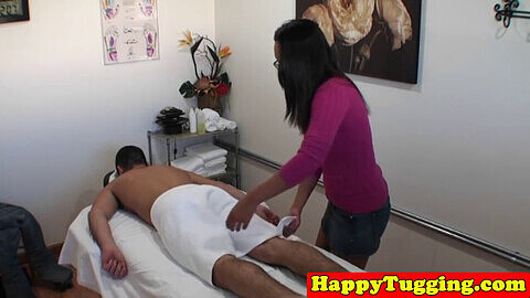 Asian masseuse provides happy ending by riding and milking her client!