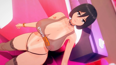 Mikasa Ackerman from Attack on Titan eagerly waits for you in the evening to have sex - Manga porn 3D + POV