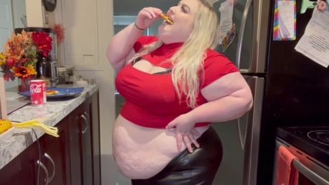 肥胖的腹部, 超级肥胖的白人女性, 打嗝