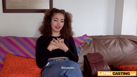 Stunning Latina model's anal casting session