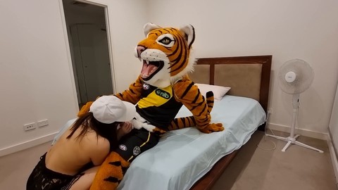 Furry Tiger Mascot enjoys wild hardcore sex session