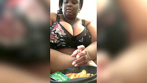 Overweight, overeating, bbw messy eating