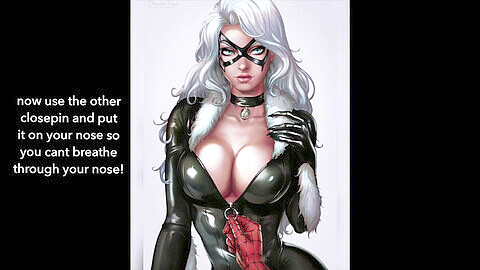 Spiderman and black cat, femdom joi, dom