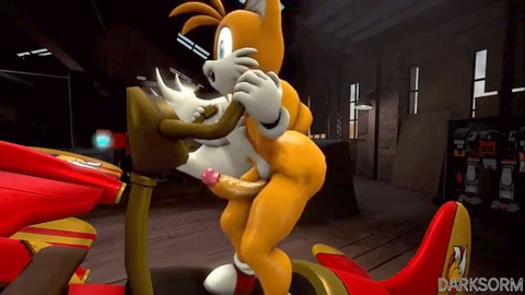 ¡Escena de sexo explosiva de Darksorm de manga porno de dibujos animados donde la THICC Tails de Sonic es penetrada duramente por el escuadrón!