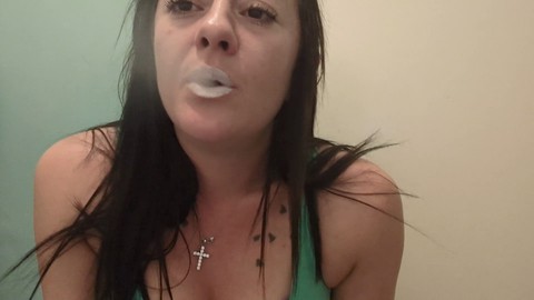 Seductive Kitty indulges in her ciggy b0ng fetish, satisfying all your smoking desires