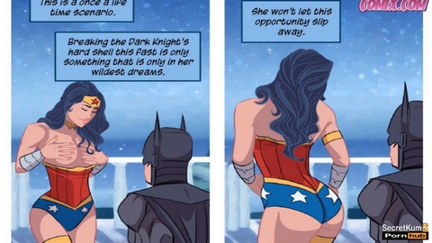 Batman pt. 1 - Wonder lady veut la grosse bite de Dark Knight dans tous ses trous coquins