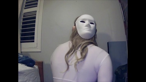 Unmasking the mysterious hooded girl in white pt.2! Can you handle her kinky mask and rubber fetish?