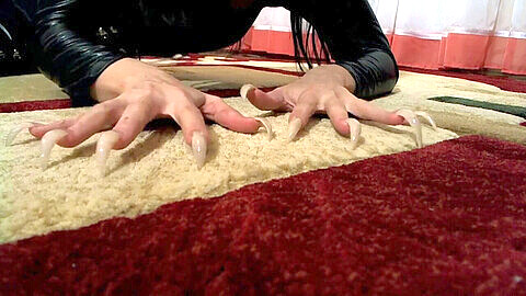 Long nails dildo, long toes, nails tickling challenge