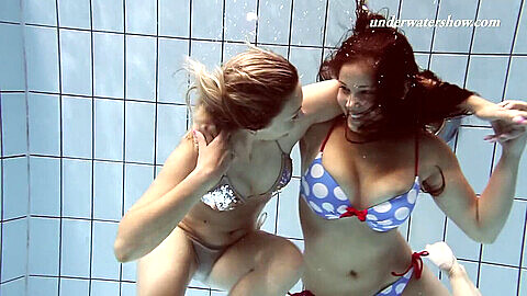 Underwater lesbians, wedgie prank, underwater strip