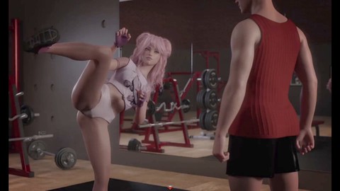 Una babe rosa arrapata viene scopata in palestra nella decima puntata dello spettacolo sessuale The Genesis Order - Hentai 3D, Anime, sesso 3D