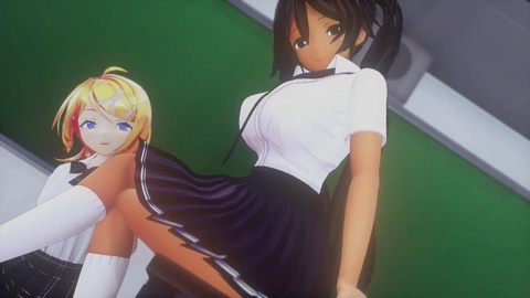 Edizione NTR cosplay: La scolaretta innocente Miku-chan perde la sua verginità in POV animato 3D