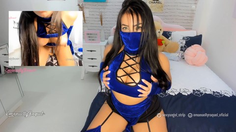 Emanuelly Raquel, das freche Gamer-Girl, neckt und befriedigt ihren Hintern in einer wilden Mortal Kombat Cosplay-Orgie!