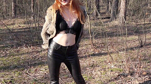 Redhead Ottakoi has sizzling outdoor sex in the sunny forest and gets a massive cumshot