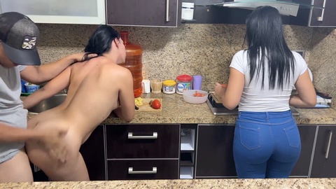 Kitchen sex, standing sex, honey