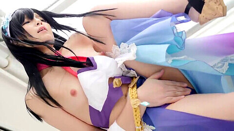 Tickling chinese, chinese cosplay, blowjob