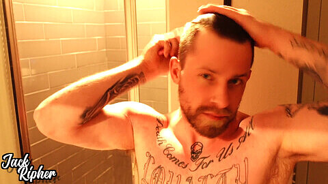 Solo jerkoff, gay tattooed, gay voyeurism