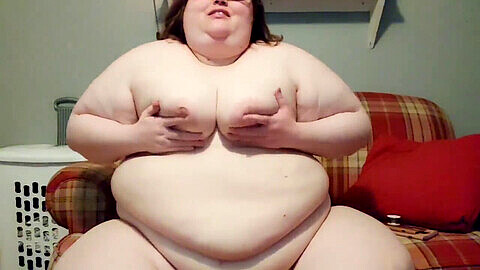 Chica gorda, panza de gorda hermosa juego con la barriga, panza del ssbbw