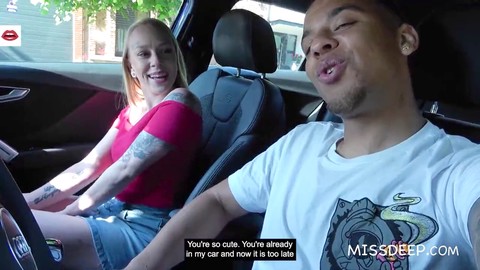 Interracial teen, public teen, car teen interracial