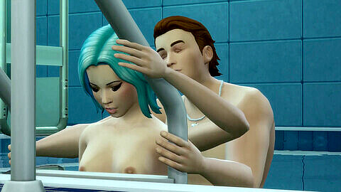 3some, sims4, blowjob