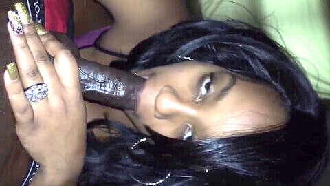 Beautiful black girl, in mouth, black ebony