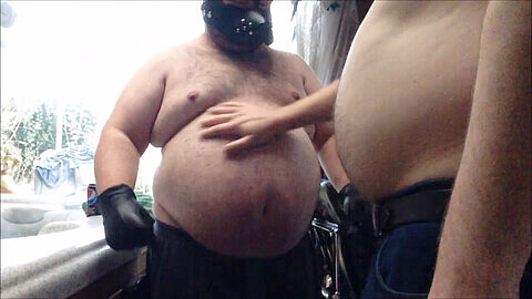 Leather, fat daddy, belly