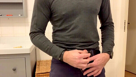 Masturbating and cumming on my denim jeans - hot gay webcam show