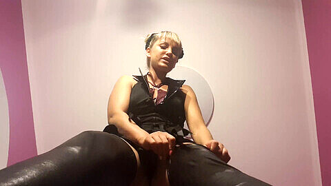Newcomer blonde enjoys BDSM as she's taught to be a submissive sissy