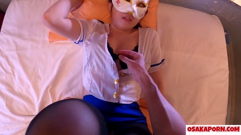 Inexperienced girl dressed up as a police officer in black tights experiences intense orgasm and gets creampied. Sakura 15 OSAKAPORN