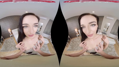 Sensual VR experience with naughty teen Leanne Lace in the bathroom