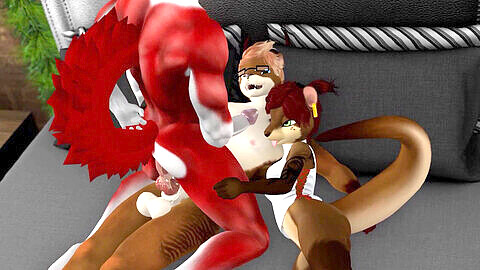 3d furry, furry inflation second life, furry