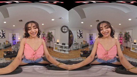 La diosa latina de la realidad virtual Vanessa Moon gime mientras recibe una profunda penetración en la realidad virtual