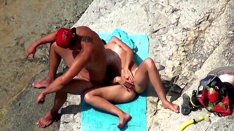 Cum without hands beach, beach voyeur hd sex, hidden beach sex