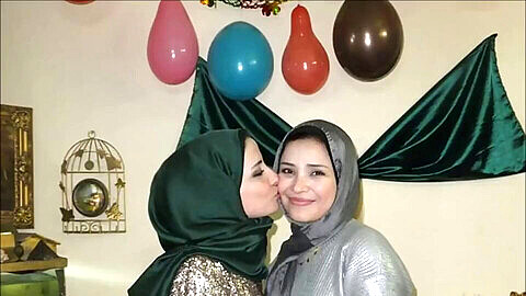 Two hijab ladies enjoy romantic lesbian sex