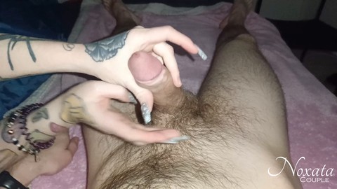 Teaching her to massage my hairy dick for a cute handjob in 4k was a hilarious experience!