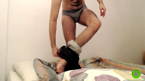 Hairy solo, gay facesitting, chinese feet smelling