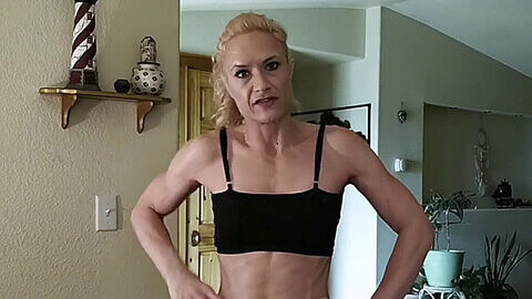 Female muscle, brittni kent abs flexing, muscle girl bicep