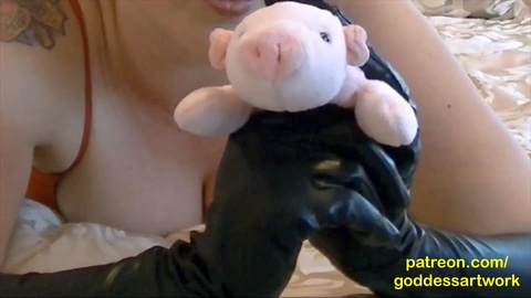 Cerdo, jugando a los roles, esclavo del baño