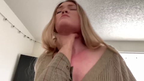Busty blonde MILF eagerly sucks out every drop of cum from my throbbing cock / Perspective masculine / Drains me dry post-orgasm