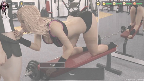 Fitness girl caught on spy cam giving a deepthroat to the master of the harem!