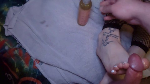 Small dick, foot fetish, feetjob