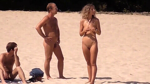 Old men nude beach, fkk, naked public