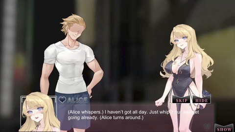 金髪淫乱, ポルノゲーム, クリームパイされる