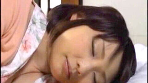 Japanese mom, japanese milf lesbian sleeping, japanese daughter home alone