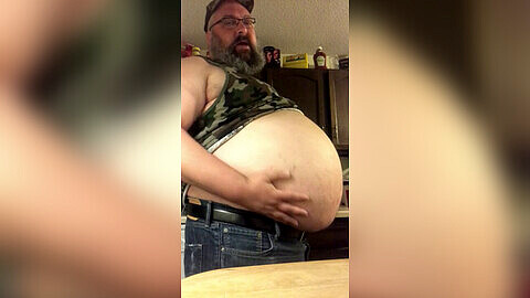 Fat gainer belly bloated, fat belly worship, fat bear ball belly