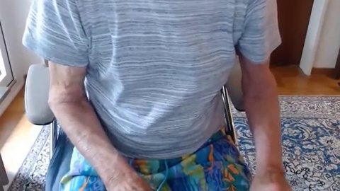 Horny 82-year-old German DILF jerks off on webcam for a group of eager gay men