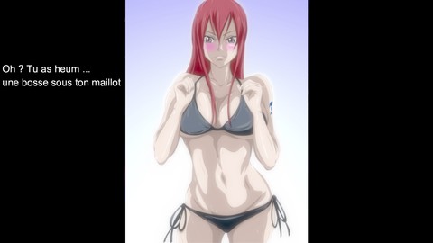 French hentai Joi with anime character Erza in multiple languages